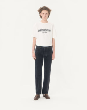 T-Shirt In Cotone Con Stampa Chez Valentino