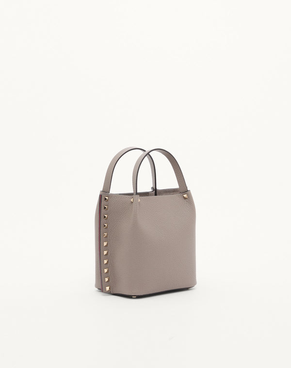 BORSA SHOPPING PICCOLA ROCKSTUD IN VITELLO GRANATO 