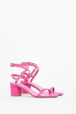 SANDALO ROCKSTUD IN CAMOSCIO CON CINTURINI 60MM