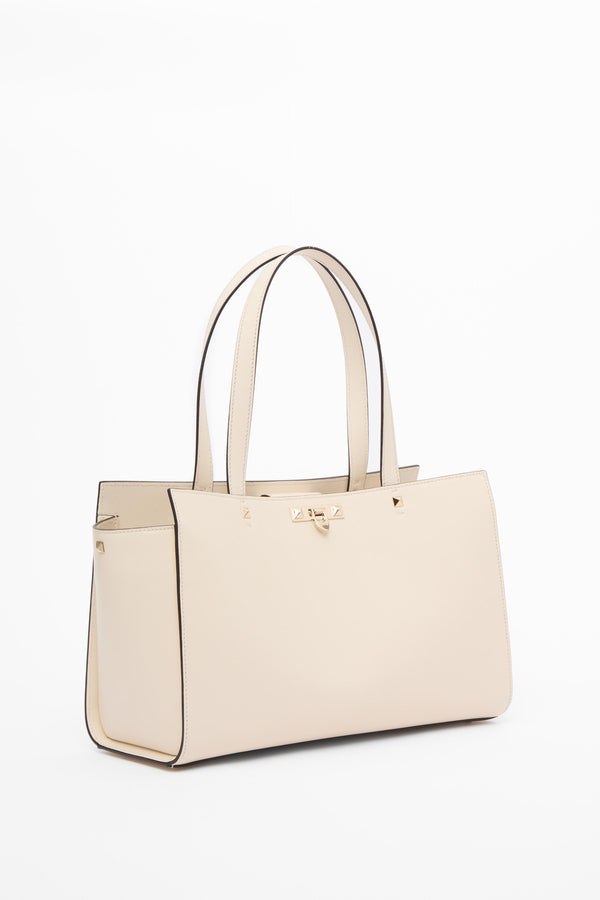 BORSA GRANDE ROCKSTUD FIERCE IN VITELLO GRANATO 