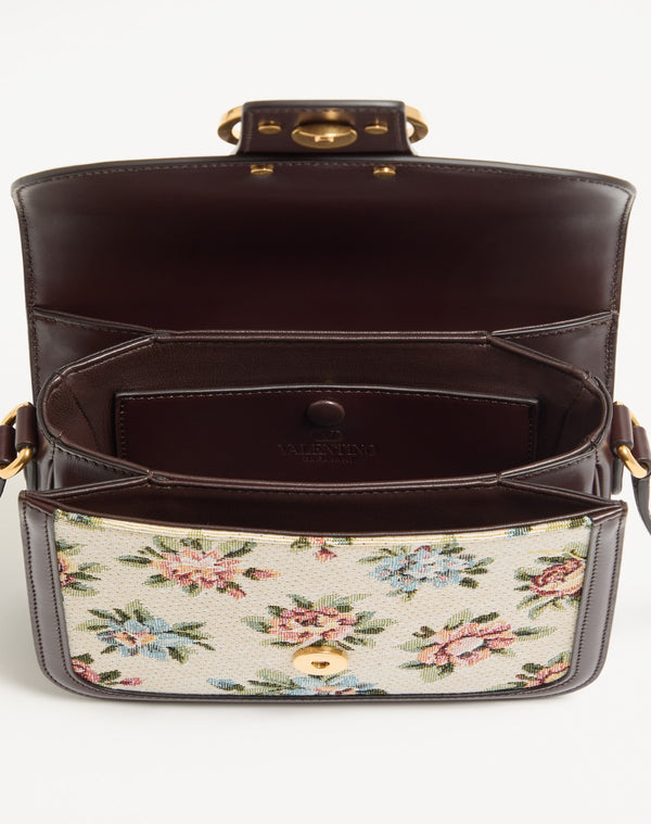 Borsa A Spalla Piccola Valentino Garavani 9To5 In Tessuto Jacquard Papier Floral