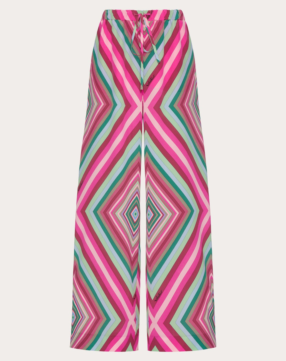 Pantaloni In Crepe De Chine Valentino Rhombus 75 