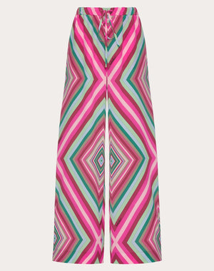 Pantaloni In Crepe De Chine Valentino Rhombus 75 