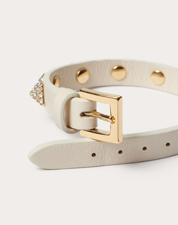 Bracciale Rockstud In Pelle E Cristalli Swarovski®