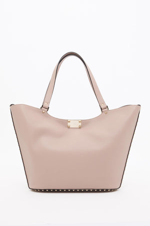 BORSA SHOPPING ROCKSTUD IN VITELLO GRANATO