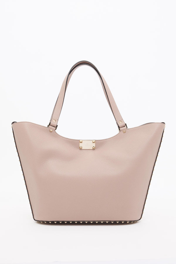 BORSA SHOPPING ROCKSTUD IN VITELLO GRANATO