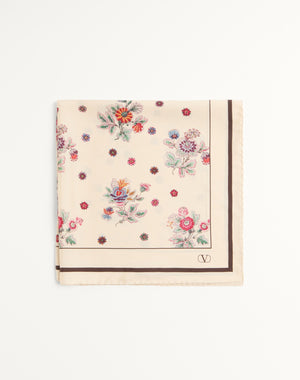Foulard Papier Floral In Seta