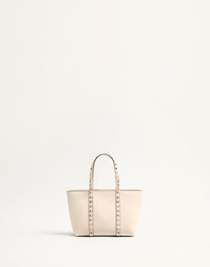 Borsa Shopping Piccola Valentino Garavani Rockstud In Vitello Granato