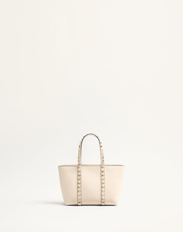 Borsa Shopping Piccola Valentino Garavani Rockstud In Vitello Granato