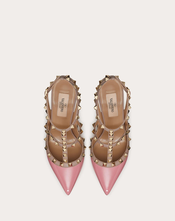 Décolleté Rockstud In Vernice Con Cinturini 100Mm