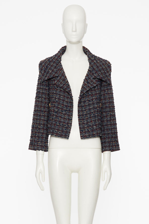 Giacca In Cotton Color Tweed