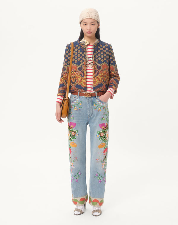 Giacca In Gabardine Paisley Medaglioni Voyage Imaginaire 