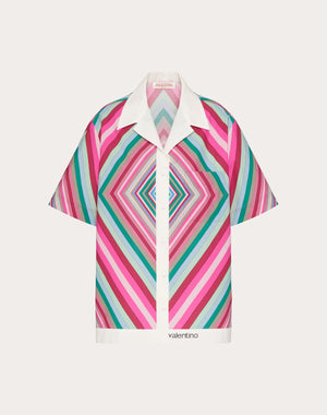 Camicia In Popeline Valentino Rhombus 75 Foulard 