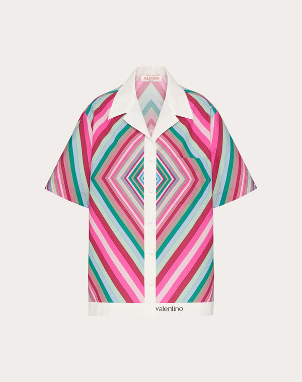 Camicia In Popeline Valentino Rhombus 75 Foulard 