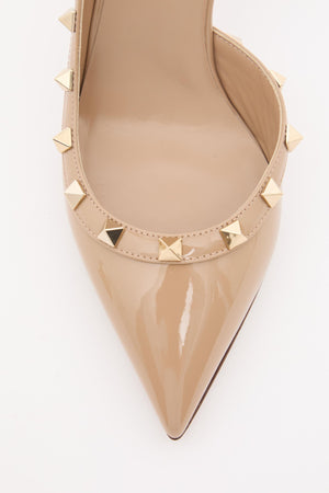 Décolleté Slingback Rockstud In Vernice 85Mm