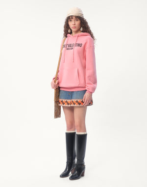 Felpa In Cotone Con Cappucco E Stampa Chez Valentino