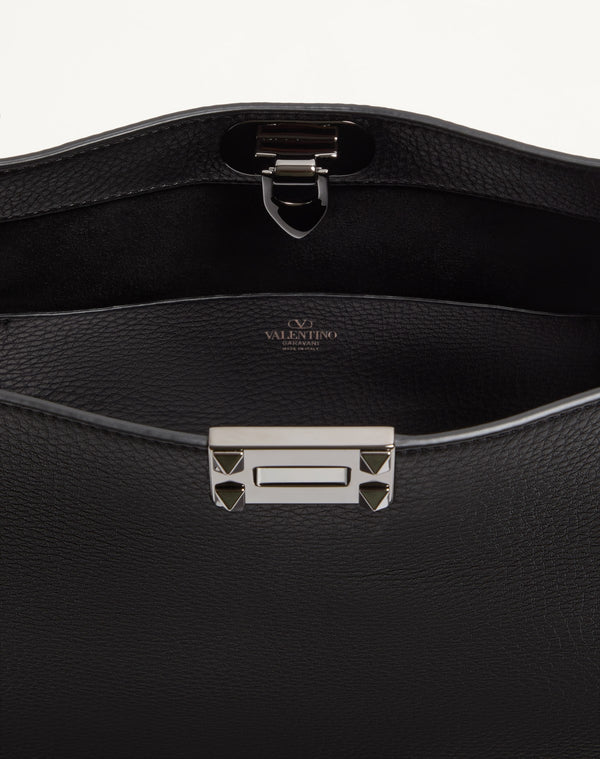 Borsa Hobo Valentino Garavani Rockstud In Vitello Granato 