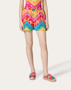 Shorts In Crepe De Chine Valentino Chevron 24 