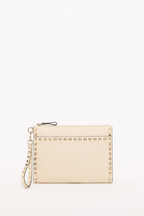 POUCH ROCKSTUD IN VITELLO GRANATO
