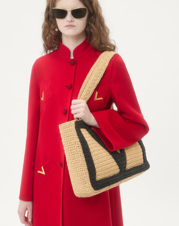 Borsa Shopping Grande Valentino Garavani Viva Superstar In Rafia