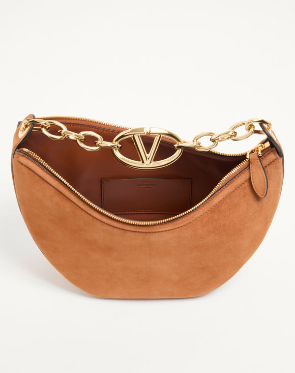 Hobo Piccola Vlogo Moon Bag In Suede Con Catena