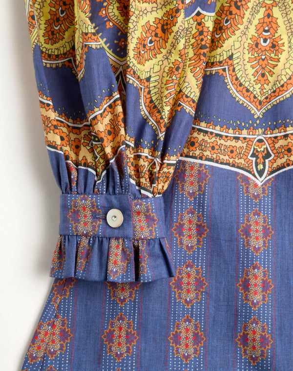 Abito midi in Mussola di Cotone stampato