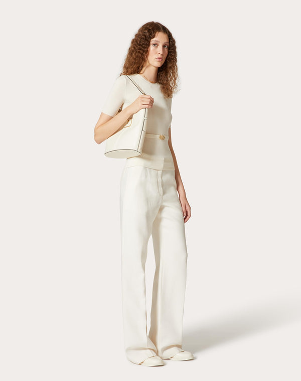 Borsa Hobo Vlogo Leather In Vitello Granato