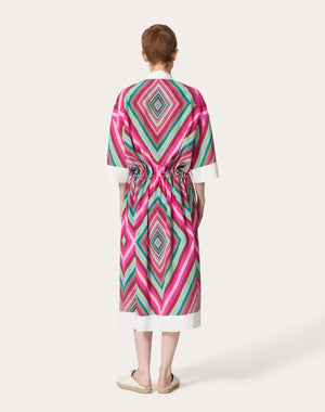 Abito Midi In Crepe De Chine Valentino Rhombus 75 Foulard 