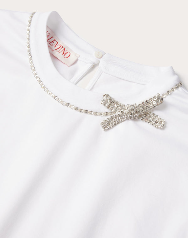 T-Shirt In Jersey Cotton Ricamata