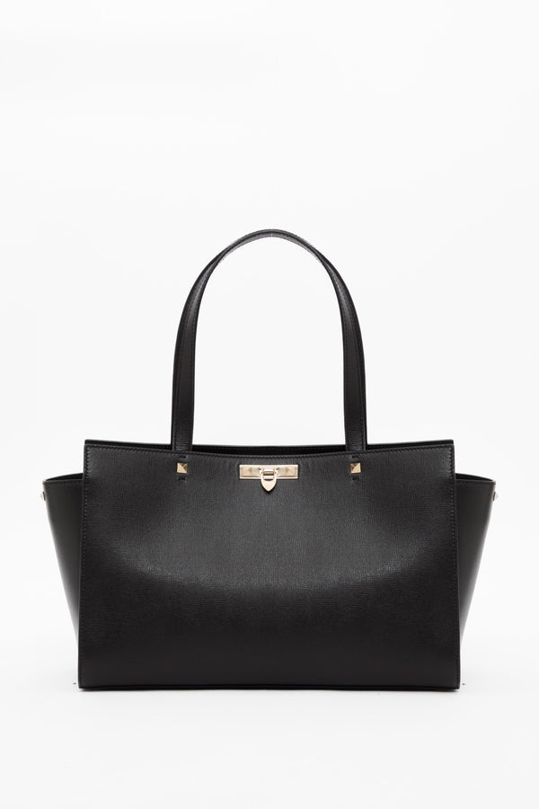 BORSA GRANDE ROCKSTUD FIERCE IN VITELLO GRANATO 