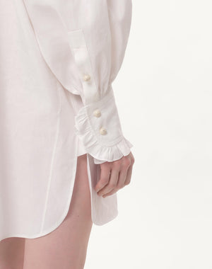 Abito Corto In Cotone E Lino 