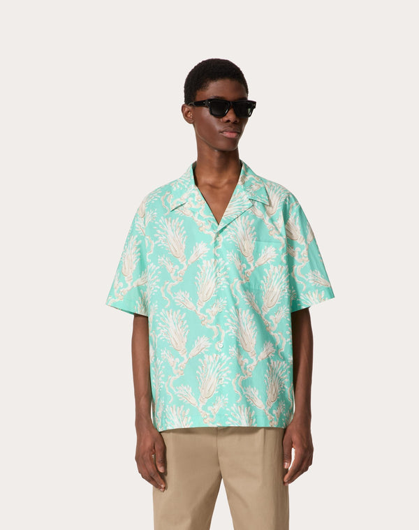 Camicia Da Bowling In Popeline Di Cotone Con Stampa Metamorphos Wheatsheaf