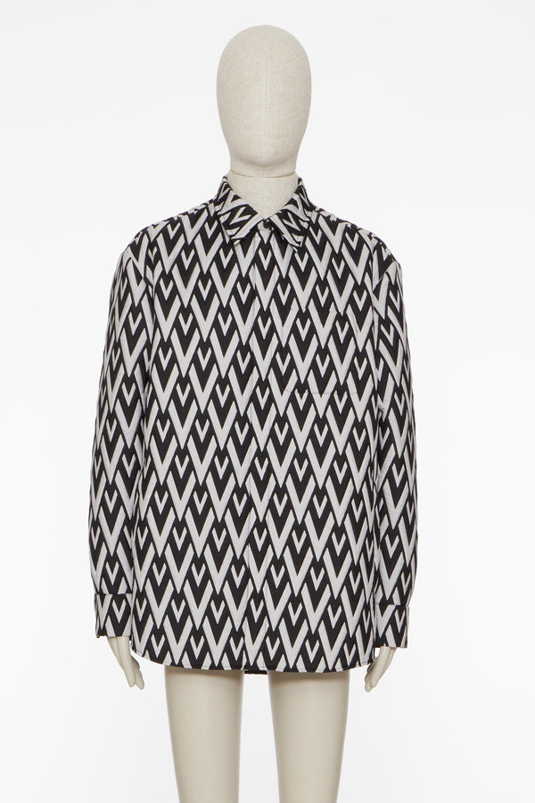 Giacca Camicia In Nylon Con Stampa Vrhombus