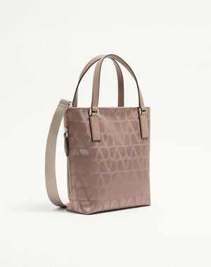 Borsa Shopping Mini Toile Iconographe In Tessuto Tecnico Con Dettagli In Pelle