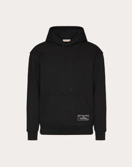 Felpa In Cotone Tecnico Con Cappuccio E Etichetta Sartoriale Maison Valentino