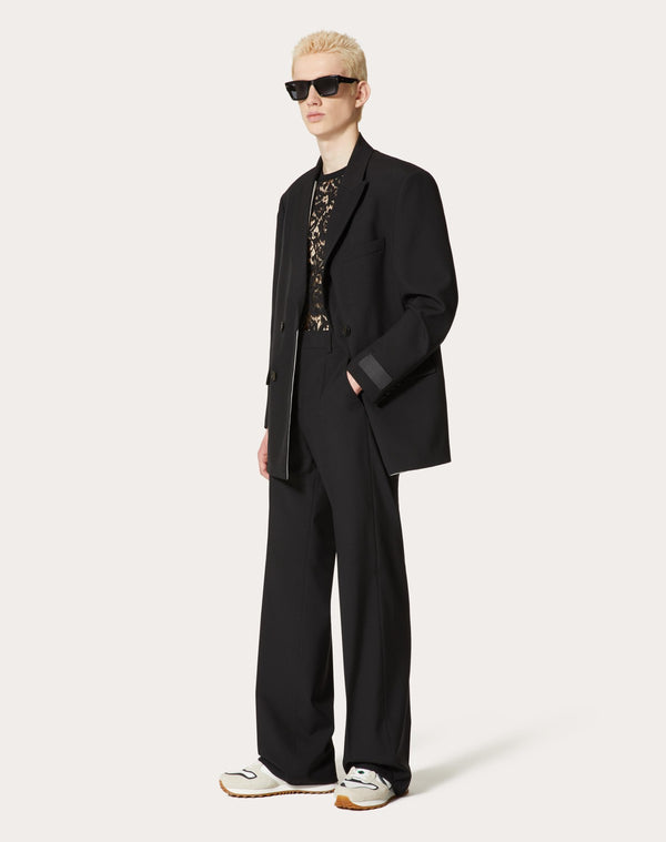 Giacca Doppiopetto In Lana Con Etichetta Sartoriale Maison Valentino