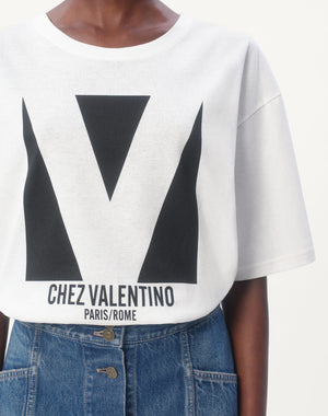 T-Shirt In Jersey Cotton Con Stampa Chez Valentino