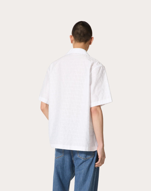 Camicia Da Bowling In Popeline Di Cotone Con Motivo Toile Iconographe