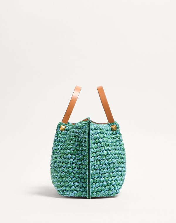 Borsa Shopping Media In Crochet Di Rafia