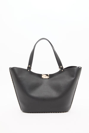 BORSA SHOPPING ROCKSTUD IN VITELLO GRANATO