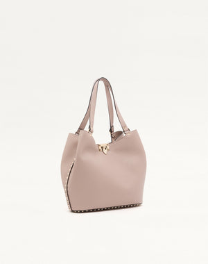 BORSA SHOPPING ROCKSTUD IN VITELLO GRANATO