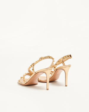 Sandalo Rockstud In Nappa Laminata 85Mm