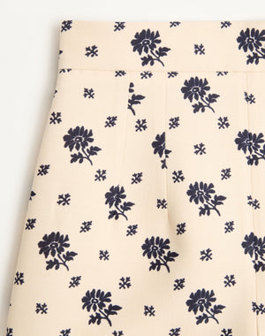 Shorts In Crepe Couture Fiorellino Blu Papier Floral 