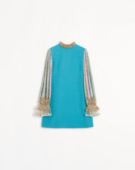 Abito Corto In Crepe Couture Ricamato