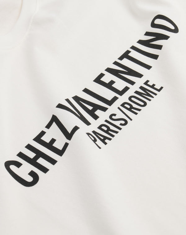 T-Shirt In Cotone Con Stampa Chez Valentino