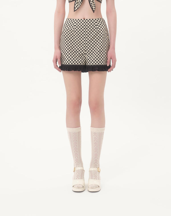 Shorts In Popeline Stampa Plus De Pois