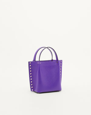 BORSA SHOPPING PICCOLA ROCKSTUD IN VITELLO GRANATO 