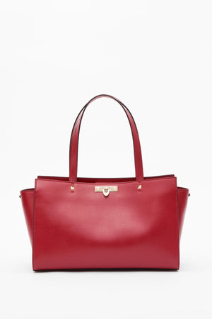 BORSA GRANDE ROCKSTUD FIERCE IN VITELLO GRANATO 