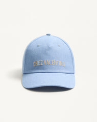 Baseball Cap Chez Valentino In Denim Con Ricamo