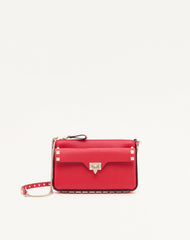 POUCH CON CATENA ROCKSTUD IN VITELLO GRANATO